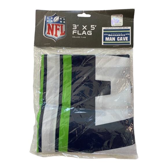 NFL Seattle Seahawks Man Cave Flag 3' x 5' Decorative Banner Football Fan Gear - Picture 2 of 4
